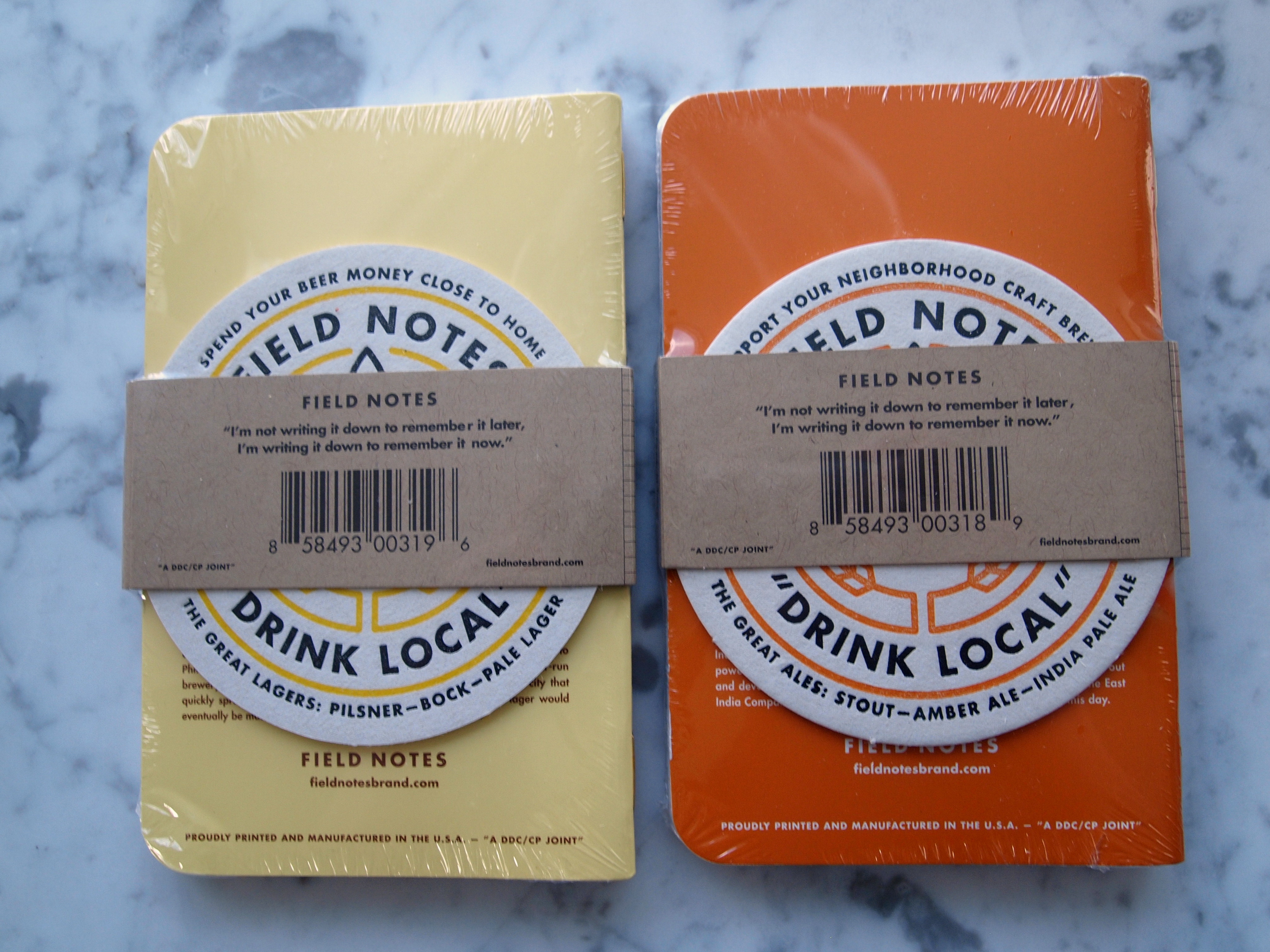 The new Field Notes Drink Local Edition Back Cover with Coasters