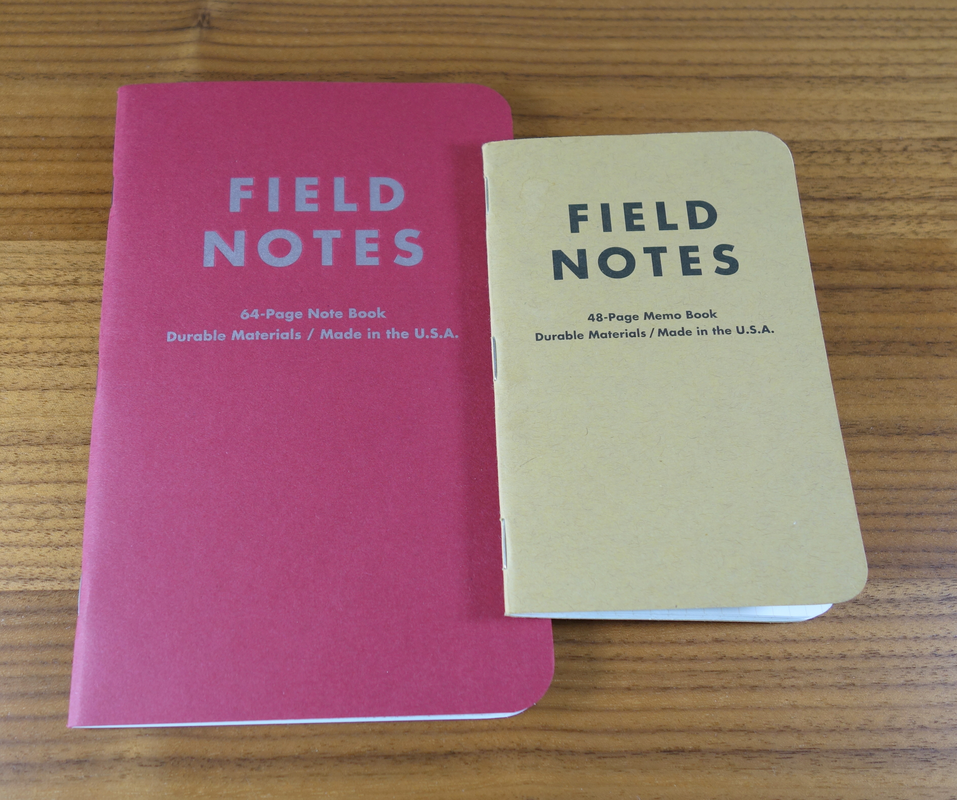The Arts Field Notes notebook next to a normal sized Field Notes