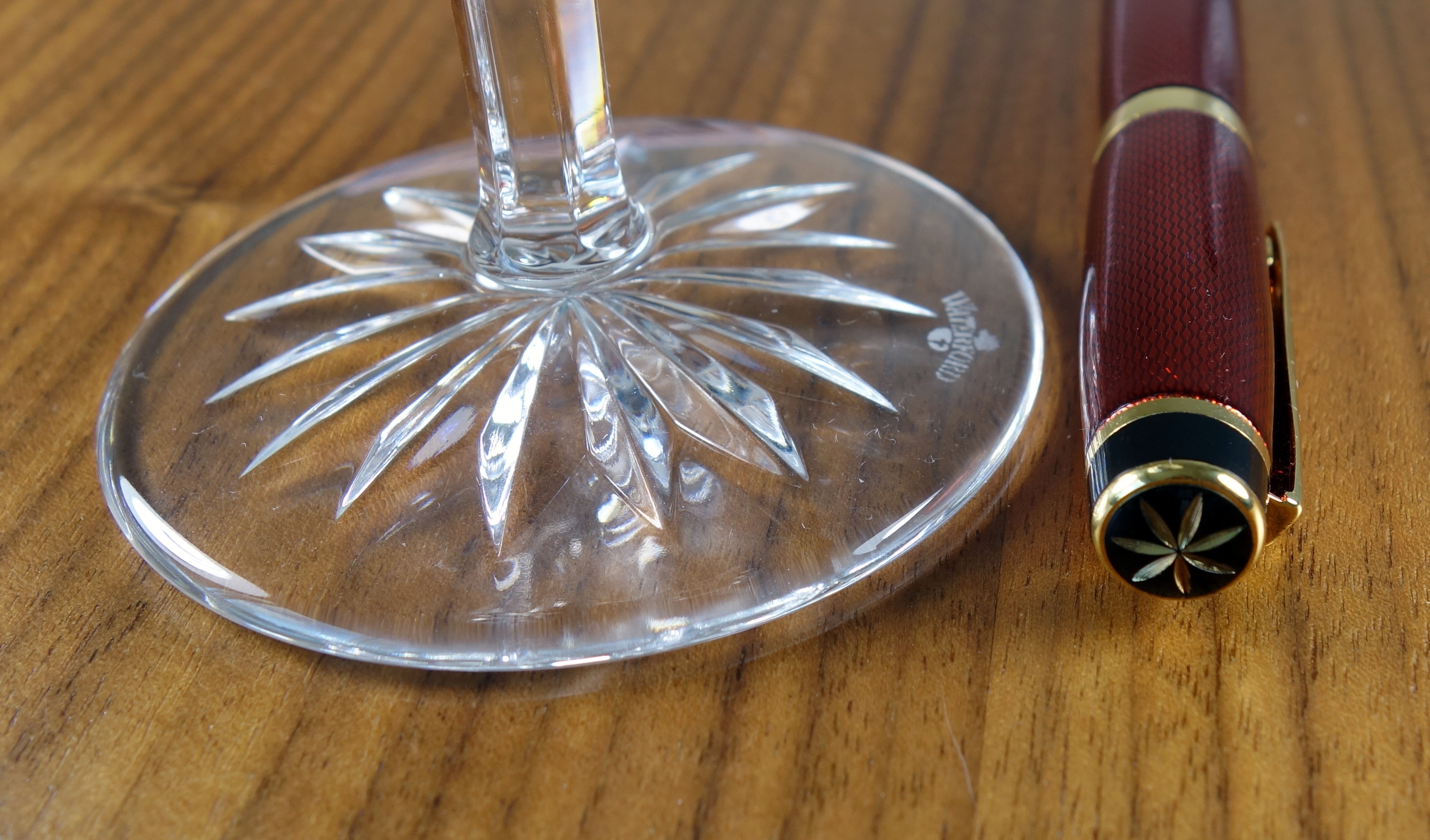 Waterford crystal Martini glass base with star design. 