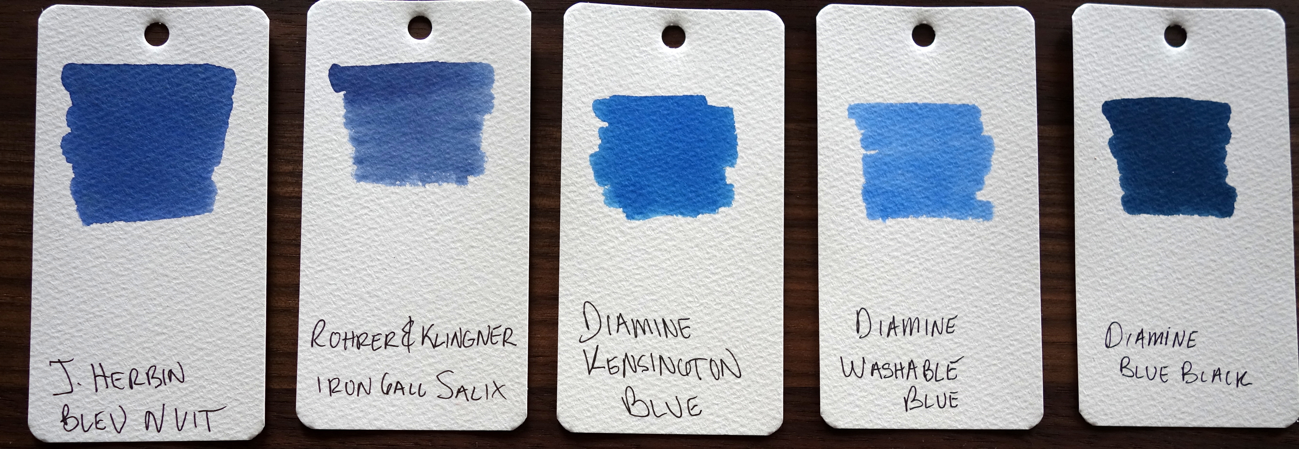 Blue Fountain Pen Ink Samples