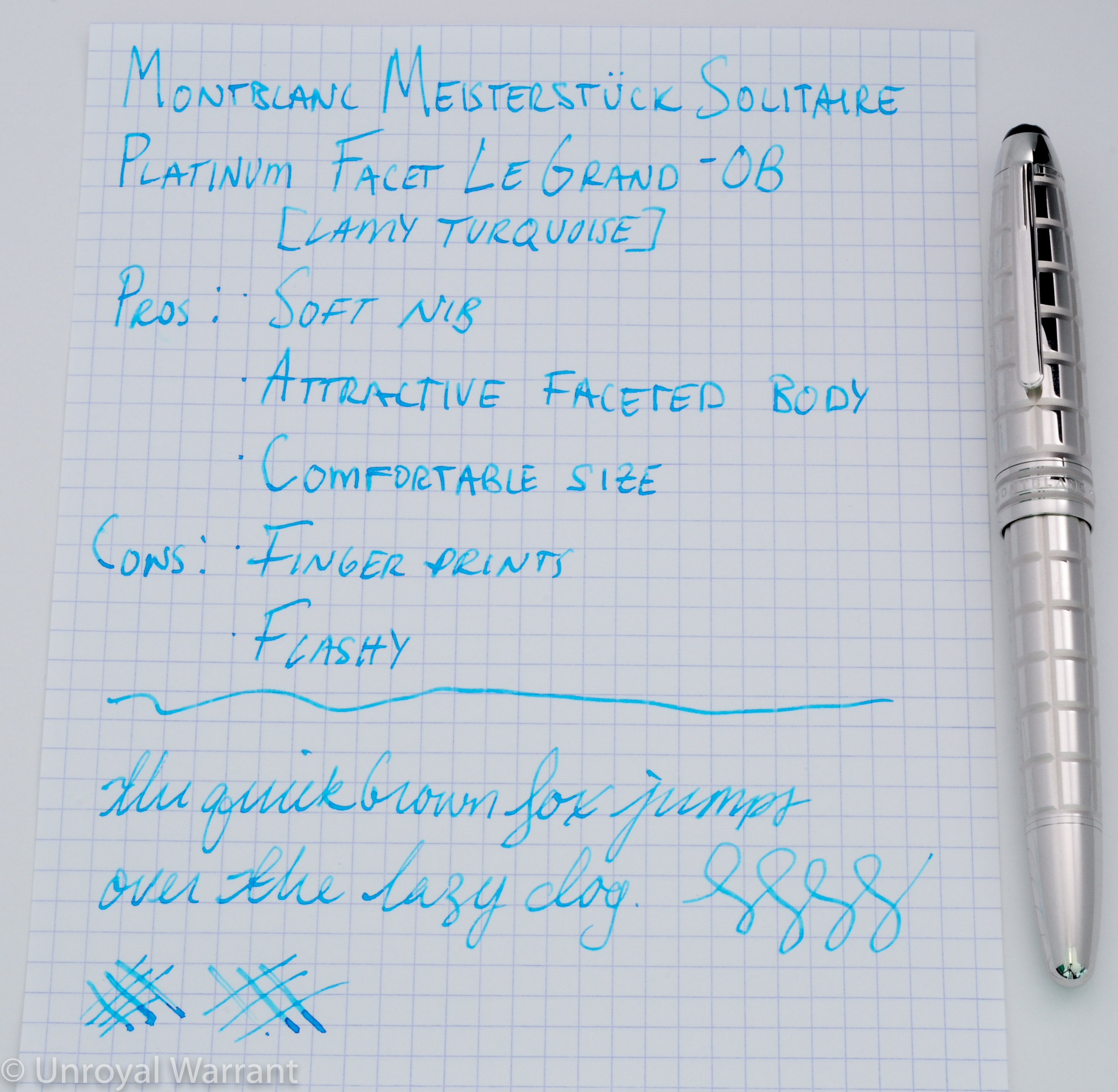 Montblanc LeGrand Platinum Facet Fountain Pen-7